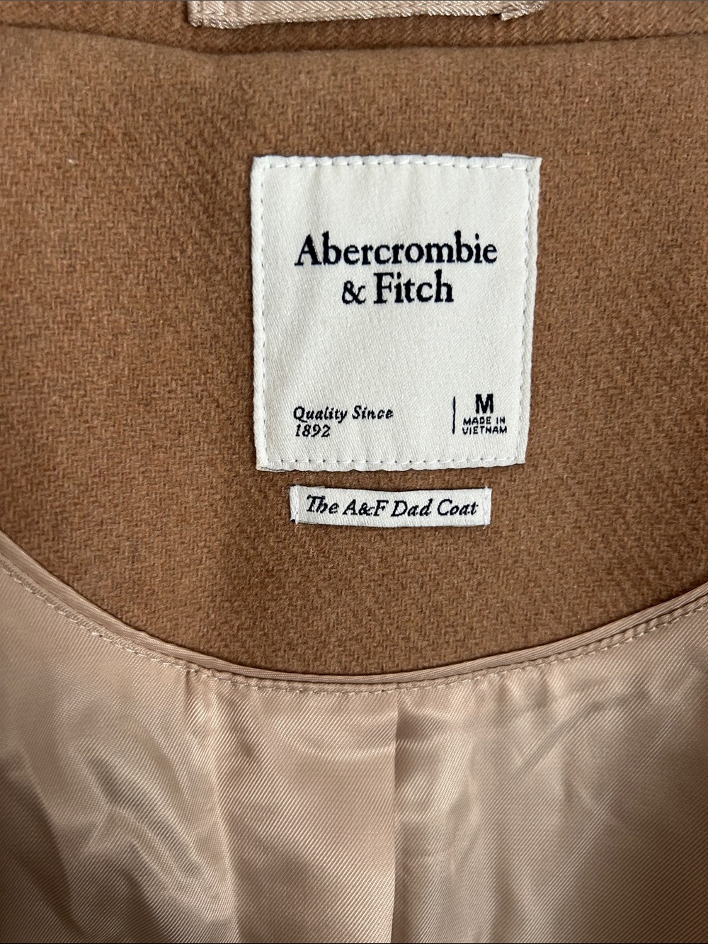 Abercrombie & Fitch Camel Wool-Blend Notch Lapel Coat - Picture 2 of 5